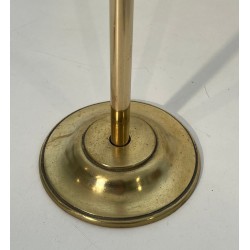 Neoclassical Brass Fireplace Companion Set with Egg Finials in the Style of Maison Jansen