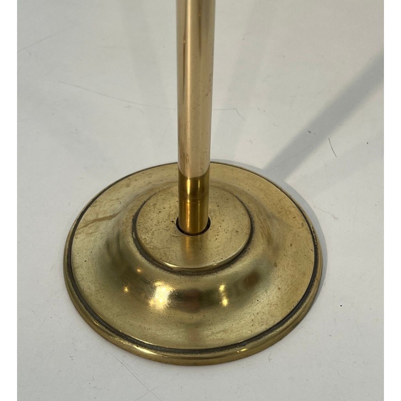 Nécessaire de Feu en Laiton Néoclassique à Finials Ovoïdes, Goût Maison Jansen