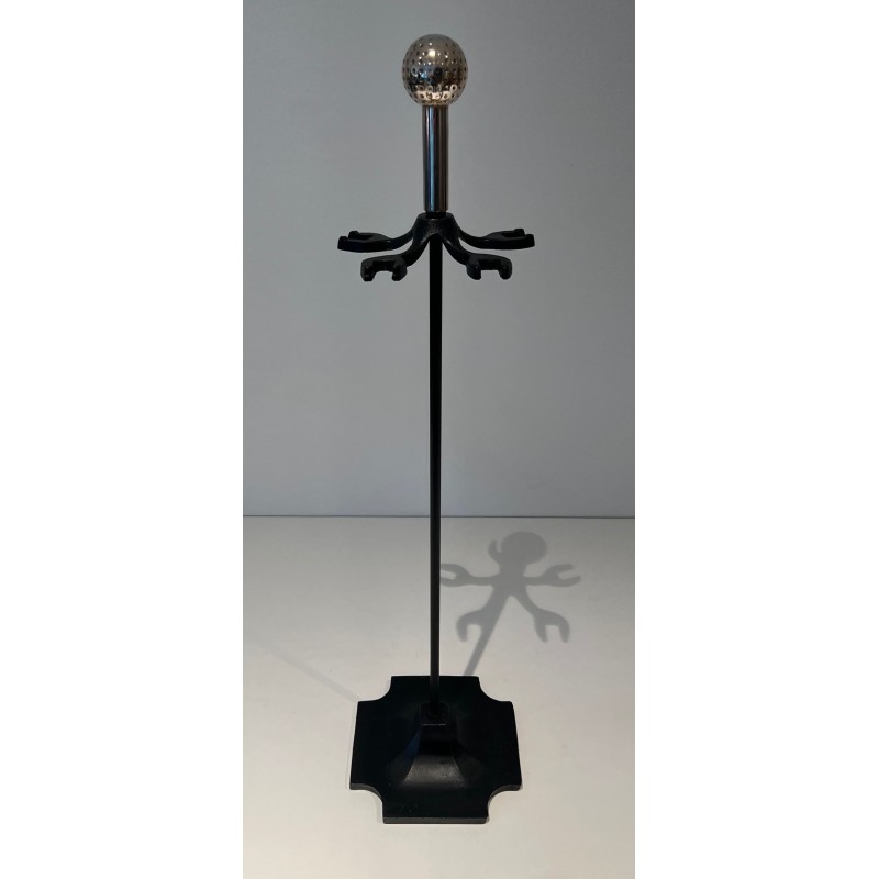 Nécessaire de Feu Modèle Golf en Métal Laqué Noir et Clubs de Golf Chromés
