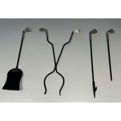 Nécessaire de Feu Modèle Golf en Métal Laqué Noir et Clubs de Golf Chromés