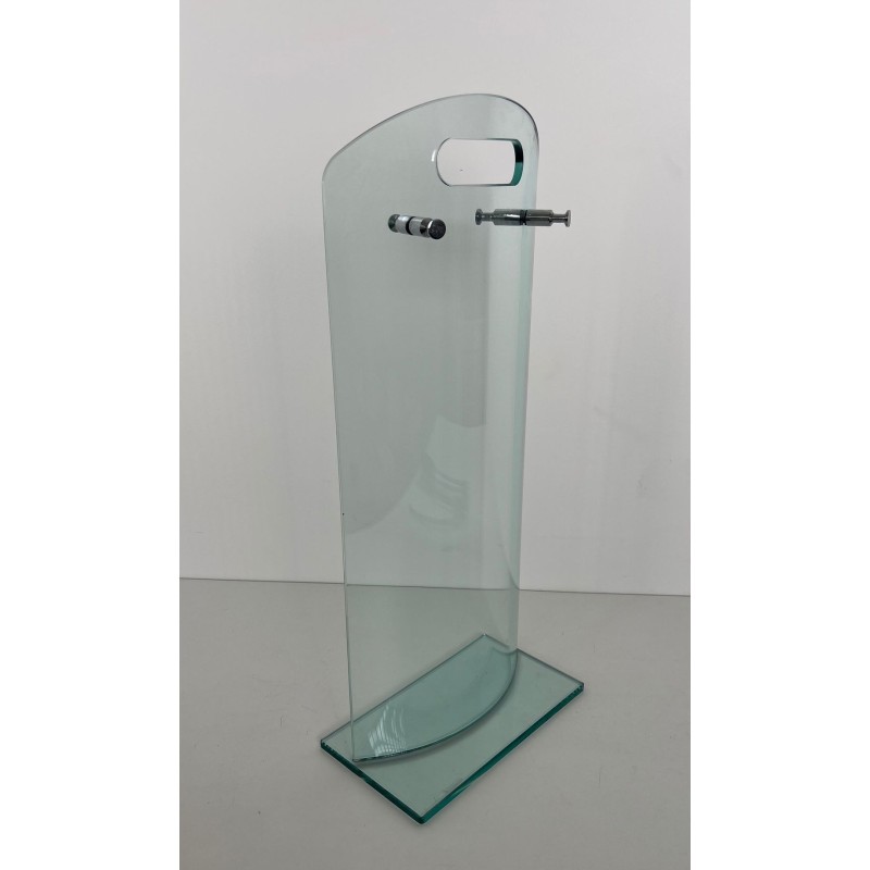 Nécessaire de Feu Design à Portant en Verre Trempé et Outils en Chrome