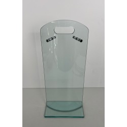 Nécessaire de Feu Design à Portant en Verre Trempé et Outils en Chrome